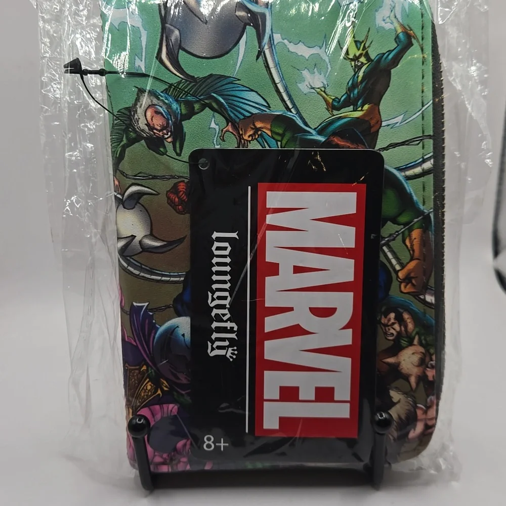 NEW Marvel Loungefly Zip Around Wallet - Green and Blue Design
